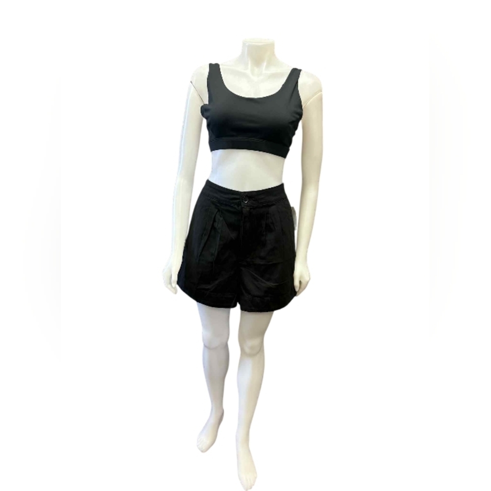 Joie Women’s Pleated Black Shorts, Size Medium NWT Linen Blend